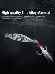 GOTURE Goture 5 Peças Iscas de Pesca Jigs, Iscas de Pesca em Liga de Zinco Vertical para Água Doce e Salgada, Iscas de Pesca Jigs de 7g a 30g com Anzol Triplo e Penas, Iscas de Pesca Colher com Caixa de Equipamentos para Atum, Salmão, Achigã, Truta