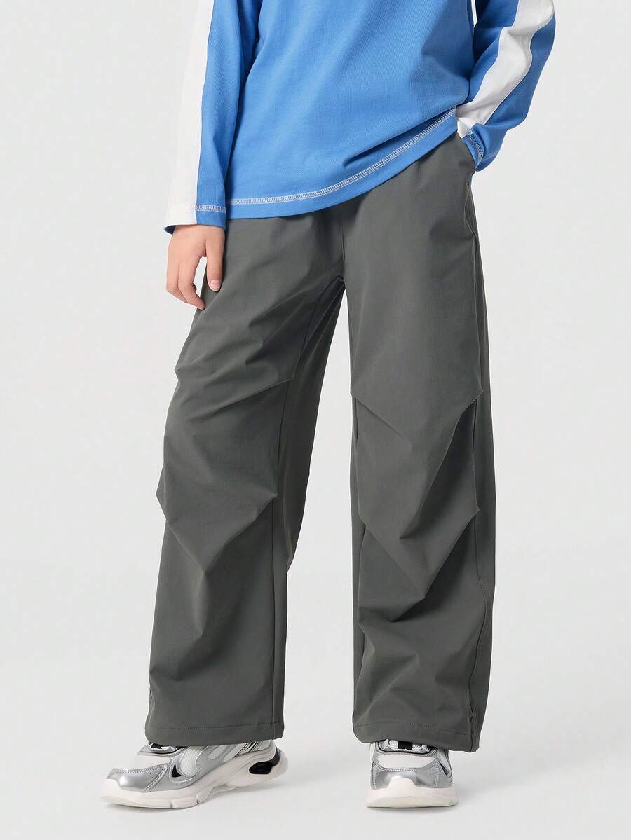 Balabala Kids Basic Stretch Pants 2025 New Elastic Trousers - Medium Gray - View 1