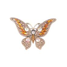 1 Stück vintage Palast-Stil Schmetterlings-Brosche mit Strass-Einlage, eleganter Charm-Accessoire geeignet für DIY, formelle Anlässe, Hochzeit, Party, Schulrucksack