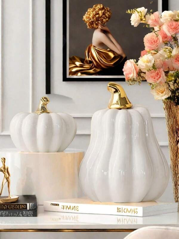 Platinum Pumpkin, Home Decoration In Autumn, Modern Holiday Home Decoration, Fashion Halloween Decoration.