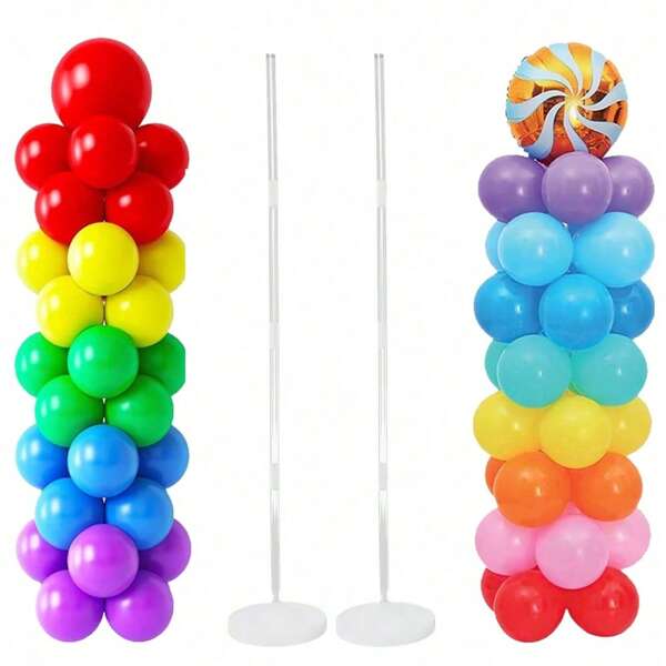 1/2set 2m Balloon Column Stand Kit Adjustable Ballon Tower Holder For Christmas Wedding Birthday Party Bride Shower Graduation Celebration Decorations