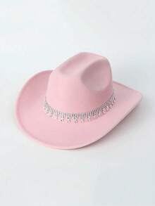 1 chiếc mũ lưỡi trai Unisex trang trí thắt lưng Boho Cowboy Hat Ridge Cowgirl Hat Beach Hat Panama Hat Sun Hat Jazz Hat Soft Felt Hat Fedora cho hoạt động ngoài trời - Hồng - Xem 12