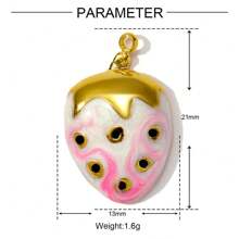 A Set Of Stainless Steel Strawberry, Cherry, Heart Themed Pretty Pink Series DIY Jewelry Accessories For Necklace, Bracelet, Earrings, Pendant Crafting