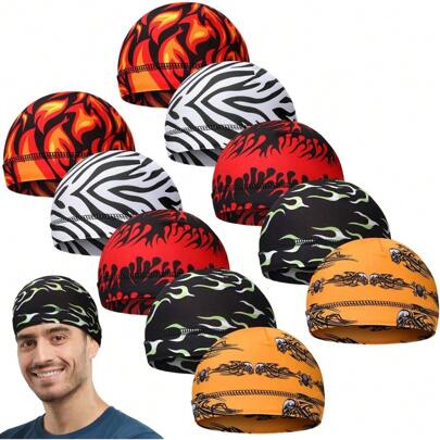 Local Shipping 2025 New  Men Skull Caps Cooling Welding Hard Helmet Liner Cycling Skull Caps Wicking Beanie   Head Wrap For Men10 Pcs