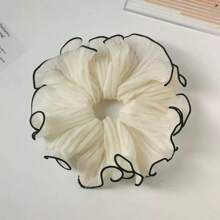 1/4 pièces Anneaux de cheveux élégants et minimalistes en tissu, boucles de cheveux plissées de couleur unie, accessoires de mode polyvalents pour un port quotidien