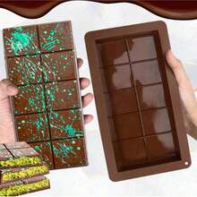 2pcs/1pc Super Large Chocolate Mold Tray, Thick Silicone Chocolate Mold Tray, Dubai Style Chocolate Bar Mold For DIY Baking, Chocolate Bar Filling Mold, Chocolate, Cake, Ice Cube Mold