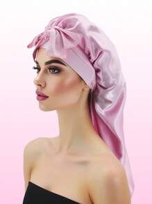 1 pieza Gorro de satén largo, Gorro de seda para cabello, Gorro para dormir, Gorro para trenzas largas, Gorro de cuidado del cabello reutilizable y ajustable, Gorro para dormir para mujeres