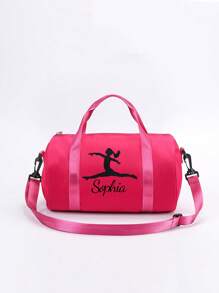 قطعة واحدة من حقيبة الرقص المخصصة ذات الشكل الأسطواني، باللون الوردي أو الأحمر الوردي، مطبوع عليها ظلال الراقصين، مصممة لتعلم الرقص والتدريب، بتصميم بسيط وموضوع الرقص. مطبوع عليه اسمك الخاص، حقيبة رياضية للرقص اللاتيني، مصنوعة من خامات مقاومة للماء للسفر والاستعمال اليومي، سعة كبيرة لصالة الألعاب الرياضية، مناسبة لحمل فوق الكتف أو كحقيبة رياضية، هدية مناسبة للعائلة والأصدقاء