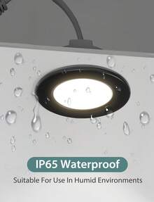 Aigostar Downlight LED Techo Empotrable 4.8W IP65 Impermeable, Ojos de Buey 6500K luz blanca fría, Downlight LED Baño Extraplano Negro, Foco Empotrable LED, ø87*H35mm, 6 pack - Negro 6500k - Ver 4