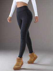 Women'S Warm And Comfortable Leggings With Pockets, Highly Elastic And Snug For Autumn And Winter, Suitable For Home Wear And Outdoor Sports - Multicolor - View 5