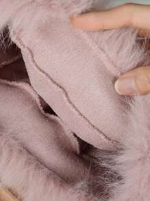 1pc Elegant Solid Color Polyester Fluffy Lined Warm Windproof New Fuzzy Faux Fox Trapper Hat, Thick Ear Protection Bucket Hat, Autumn/Winter Winter Outfits