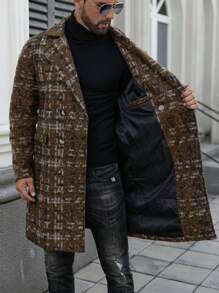 Herren lässige, weite karierte Jacke mit Langarm, Herbst/Winter