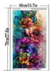 1 件 DIY 钻石画，花卉水钻刺绣，家居装饰，全钻，30*50 厘米/40*70 厘米 - 彩色 - 查看 11