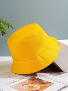 1pc Women's Fashion Casual Solid Color Bucket Hat, Sun Protective, Suitable For Outdoor And Daily Wear