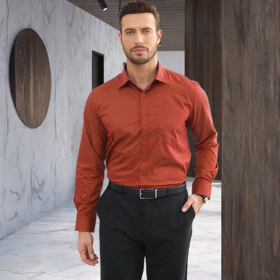 Men Shirts - Orange - View 1