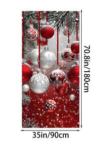 1 pezzo, Ghirlanda di campanelle di Natale di lusso, Decorazione per porta in polietilene da 35x70,8 pollici, Telo di sfondo per Buon Natale, Copertura per foto appesa, Decorazione per l'ingresso di casa, Adatto per decorazioni natalizie e scene di carnevale per il nuovo anno, Decorazioni per la casa, Decorazioni natalizie, Decorazioni per la stanza d'inverno