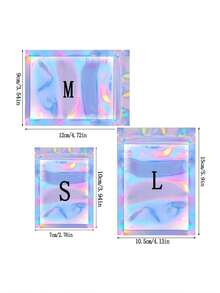 50 piezas Bolsas de regalo con diseño láser arcoíris en varios tamaños, bolsas con cremallera reutilizables con diseño autosellante láser-arcoíris, adecuadas para bolsas de caramelos para pequeños negocios y bolsas de muestra con ventana frontal, bolsas autosellantes, bolsas de caramelos para regalos de festivales, Navidad