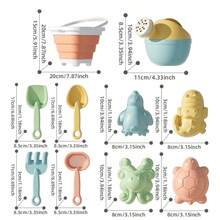 儿童沙滩玩具套装 - 多功能可折叠桶、铲子、户外玩具、沙雪玩乐工具、便携式、促进亲子乐趣、男孩和女孩节日派对的完美礼物、沙滩用品、儿童娱乐、派对礼物、万圣节、圣诞节、感恩节 - 彩色 - 查看 12