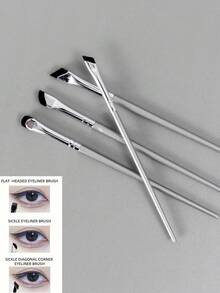 White Upgraded Blade Eyeliner Brush, Ultra-Thin Angled Flat Eyebrow Brush, Precise Makeup Eyeliner Brush
