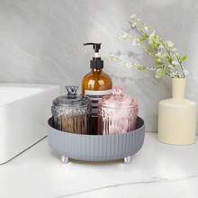 Makeup Perfume Organizer Tray 360 Degree Rotating Lazy Susan Skincare Lotion Organizer Spinning Cosmetics Storage For Dresser, Vanity, Bathroom Countertop, Small Grey - 香檳色 - 查看 5