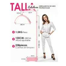 KINGSTEAM Luz de Piso LED para Pestañas Lampara de Pie Estetica de Media Luna Rotación de 360 Grados Color Rosa - Multicolor - Ver 3