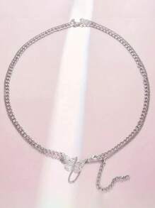 1 Stück silberne, sexy Schmetterling Gürtelkette, Körperschmuck für Frauen