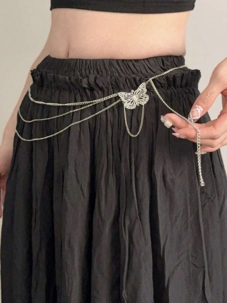 1 Stück silberne, sexy Schmetterling Gürtelkette, Körperschmuck für Frauen
