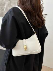Bolso de mujer de moda, bolso de hombro sólido, bolso de mensajero clásico y sencillo para dama