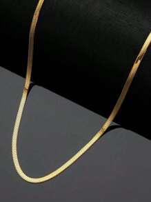 Fashionable Titanium Steel Gold Necklace, Elegant Chain Necklace Suitable For Men & Women