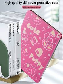 1个桑蚕丝纹字母狗彩绘平板电脑保护套 三折支架 PC硬后盖 丝面防刮防摔 超薄轻巧便捷 磁吸休眠/唤醒 简约/可爱/休闲 适用iPad Mini 4/5/6/7, Air 1/2, 9.7/10.2/10.5/Air 4/5, 10.9, Pro 11, 10th/Air 11英寸(M2)-2024/Pro 11英寸(M4)-2024/iPad Air 11英寸(M3) 2025/iPad (A16) 11英寸第11代2025苹果机型 不含手写笔 - 玫紅色 - 查看 5