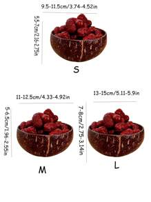 Handmade Coconut Shell Bowls With Wooden Spoons Set,Reusable Handcrafted Bowl, Vegan Organic Salad Bowl, Vintage Round Wood Bowl, Large Wooden Serving Bowl For Salads, Breakfast, Decoration, Smoothie Dessert Bowl,Ideal For Salads, Fruits & Cereals, Coconut Bowl,School Supplies