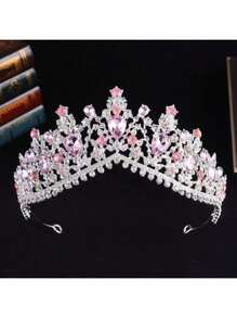 1 pièce Couronne en alliage de strass en verre de goutte d'eau à la mode, convient pour les femmes à porter lors de mariages, vacances, anniversaires et fêtes