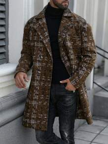 Herren lässige, weite karierte Jacke mit Langarm, Herbst/Winter