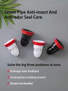 1个硅胶子弹头形水槽排水塞，塑料浴室水槽排水过滤器，适用于浴室和厨房水槽排水（黑色、白色）浴室配件 浴室工具