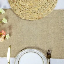 6 Pack Natural Burlap Table Runners,12 X 72 Inch Rustic Jute Table Runner And Placemats Bulk For Western Wedding Table Decorations,Farmhouse Style Party,Holiday,Kitchen Coffee Table Decor Cover - 12 包 12x90 英寸 - 查看 7
