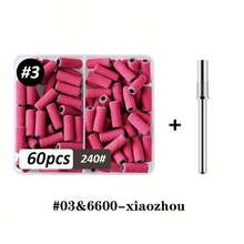 60片装美甲打磨带套装，包含美甲钻头、小型打磨带，180目细砂粒，适用于亚克力、凝胶和天然指甲，美甲配件 - 彩色 - 查看 18