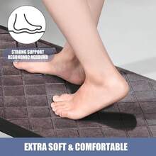 Cushioned Anti-Fatigue Floor Mats, Heavy Duty Non-Skid, 1/2 Inch Thick Ergonomic Comfort Foam, Brown, Home Decor - 棕色 - 查看 9