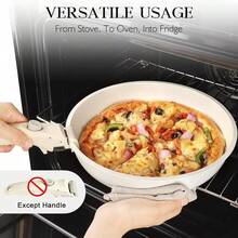 5/11pcs Pots And Pans Sets Non Stick, Kitchen Cookware Sets, Induction Pan Set For RV Set, Pans With Detachable Handle, Granite White, Oven Friendly - White - View 5