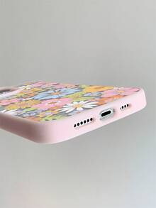 This Simple Magnetic Apple Phone Case With Flower Patterns Is Suitable For 16/15/14/13/12/11 Pro/Plus/ProMax/XS Max/X/XS Series Mobile Phones. It Supports Wireless Charging And Has Shockproof Protection Function. It Is A Fashionable Choice For Family Members, Friends, Oneself, Partners, Etc. - 粉色 - 查看 5