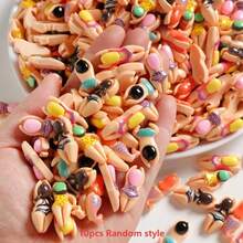 5/10/20 件可爱卡通树脂迷你游泳者饰物 - DIY 扁平吊坠工艺用品，情人节主题，多色混合，手工珠宝配饰（款式随机）