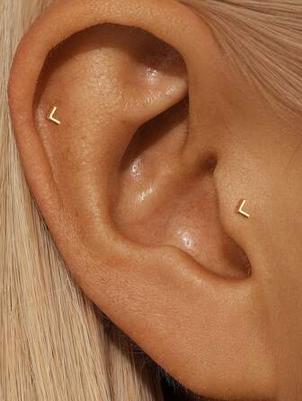 EleRunis 1PC 925 Sterling Silver Dainty Prong Setting Stud 18K Gold Plated Cartilage Helix Tragus Piercing Hypoallergenic Earring Jewelry Gift For Women Girls Daily Wear Wedding Party Engagement