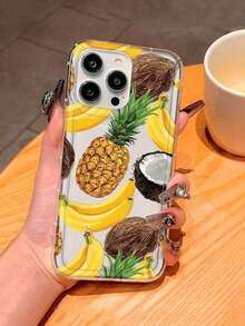 Funda para teléfono (1 unidad) con estampado de frutas tropicales (piña, plátano y coco), fabricada en TPU esmerilado y resistente a caídas. Compatible con phone 1/12/13/14/15/15 Pro/15 Plus/15 Pro Max/X/XS Max/11 Pro/12 Pro/13 Pro/14 Pro/11 Pro Max/12 Pro Max/13 Pro Max/14 Pro/14 Plus/ 16/11/12/13/14/15/15 Pro/15 Plus/15 Pro Max/X/Xs Max/11 Pro/12 Pro/13 Pro/14 Pro/11 Pro Max/12 Pro Max/13 Pro Max/14 - Multicolor - Ver 4
