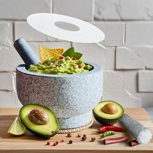Extra Large Natural Stone Mortar & Pestle Set,  Pearl Granite Grinder Bowl With  Pestles, For Guacamole, Pesto, Herb, Spice Grinding - Granite Unpolished - View 1