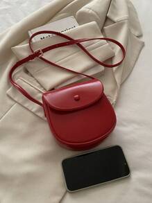 Fashion Mini Solid Colour Simple Multifunctional PU Flap Crossbody Saddle Bag For Shopping, Purse, Shopping, Young Women, College Students, Newcomers, White Collar. They Are Perfect For Office, College, Work, Business, Commuting, Outdoor Activities, Travelling And Excursions.