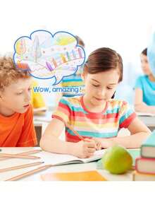 24 Pack 7-In-1 Rainbow Colored Pencils, Bulk Pencils, Perfect For Easter Basket Stuffers, Birthday Party Favors, Classroom Rewards, Goodie Bags, School Supplies, Christmas Stocking, Halloween Treats, Vibrant Multi-Colored Drawing For Crafts, Coloring Books, DIY Kits, Teacher Gifts, Student Incentives, Party Decor, Back To School - Multicolor - View 5