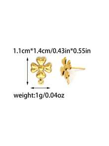 3pcs/Pack 304 Stainless Steel Geometric Flower Multi-Element Earring Studs Jewelry Making Earring Components - Yellow Gold - View 8