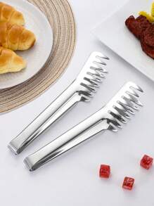 2/4PCS Spaghetti Spoon Server, Spaghetti Spoon And Pasta Tong, Non-Stick 9.4 Inch Stainless Steel Pasta Spoon With Teeth And Pasta Tongs, Comfortable Grip Design Pasta Server For Kitchen