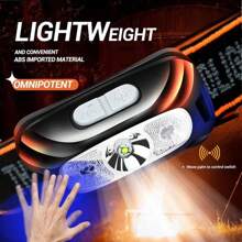 1pc Mini USB Rechargeable Motion Sensor LED Headlamp For Camping & Fishing, Camping Accessories