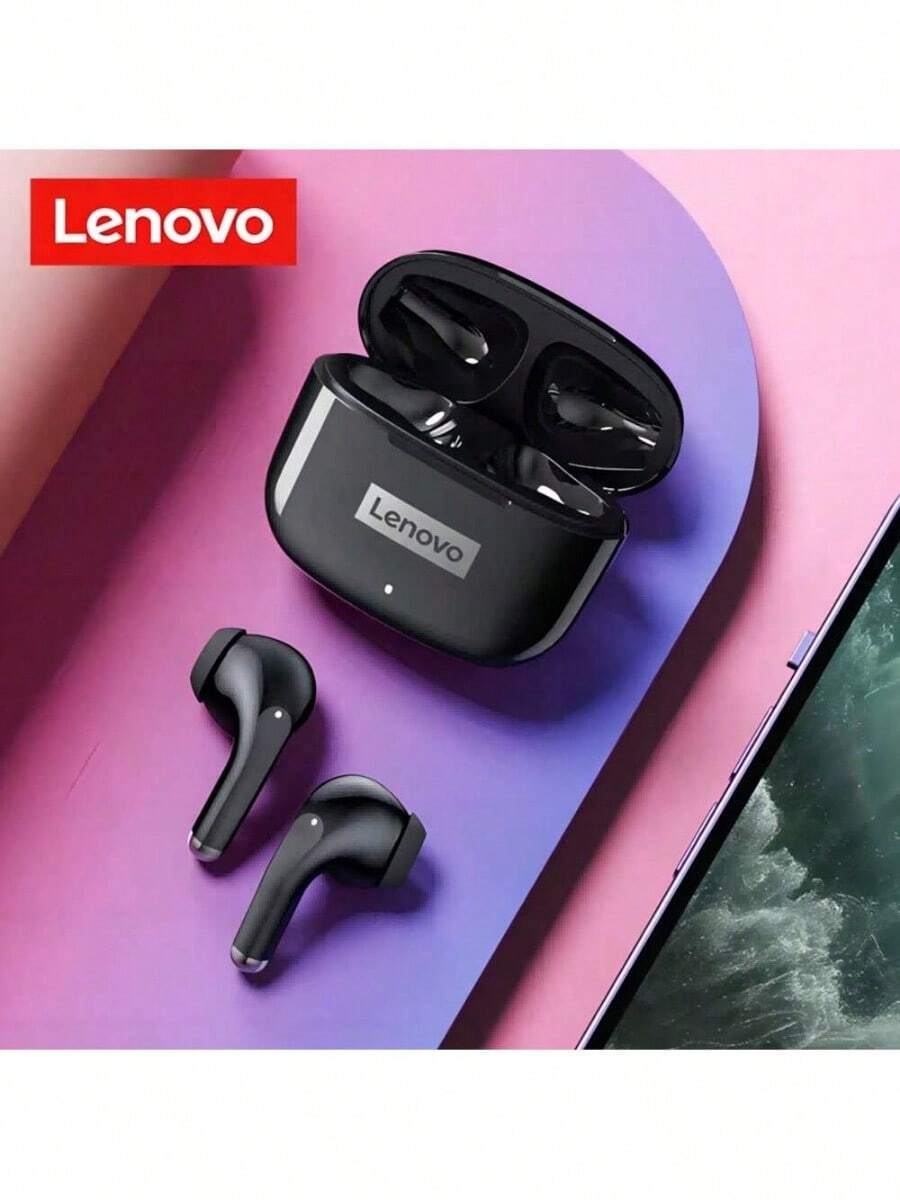 Auriculares inalámbricos Bluetooth V5.1 Lenovo LP40 Pro TWS, auriculares intraurales deportivos, a prueba de agua y con cancelación de ruido, con empaquetado y manual en chino - Negro - Ver 1