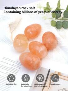 Himalayan Hand-Crafted Natural Orange Salt Stone Massage Egg, Home & Spa Back Massager, Hot & Cold Therapy Tool, Birthday Gift, Relaxation & Aromatherapy, Various Egg Shapes & Colors